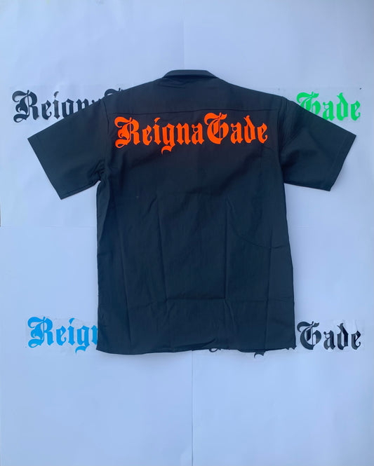 ReignaGade Official & Denim Short Sleeve Work Shirt